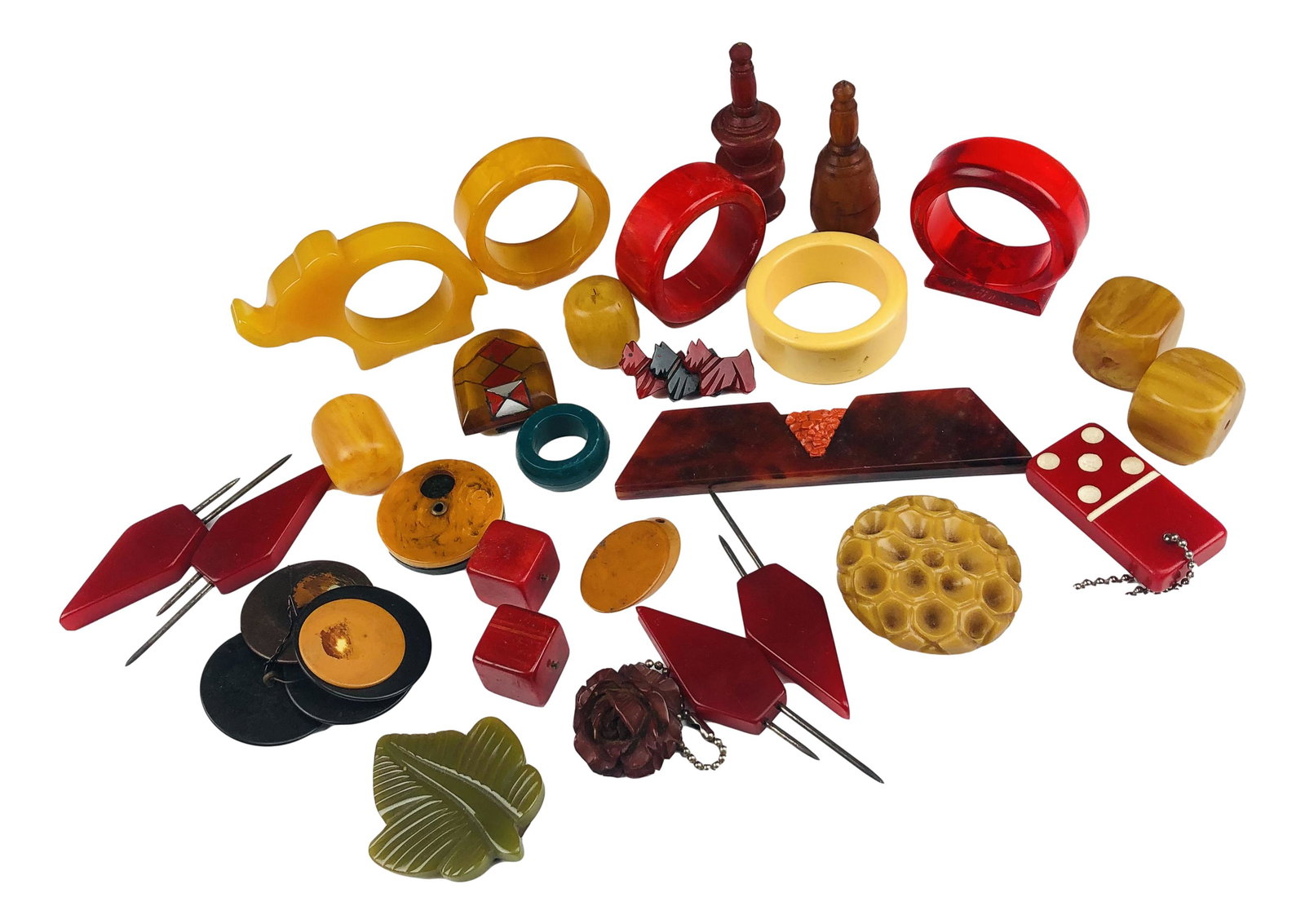 Bakelite Napkin Rings Dice Picks & More ESTATE LOT (1 of 11)