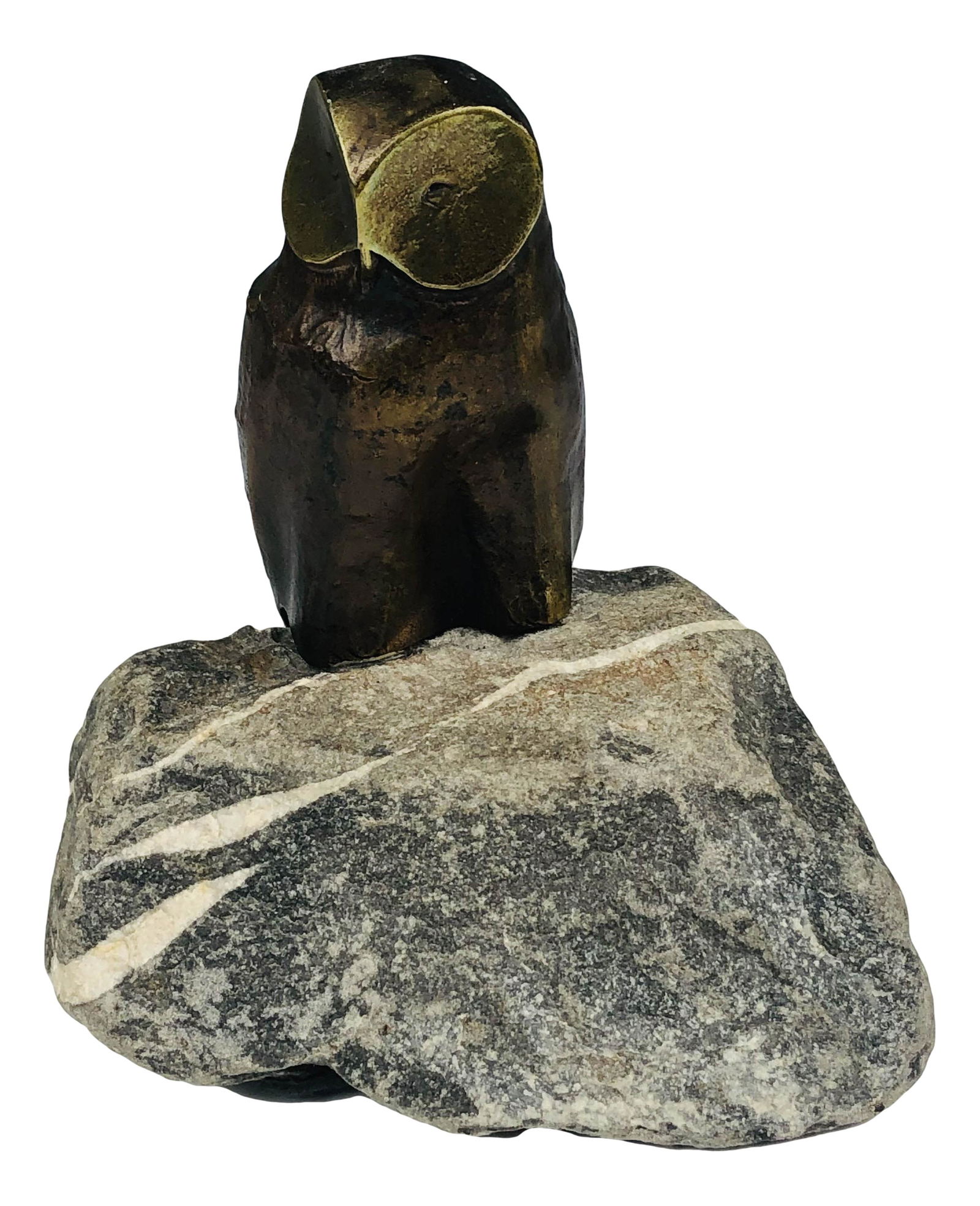 Reussner French Bronze Owl Bird & Stone Sculpture (1 of 4)