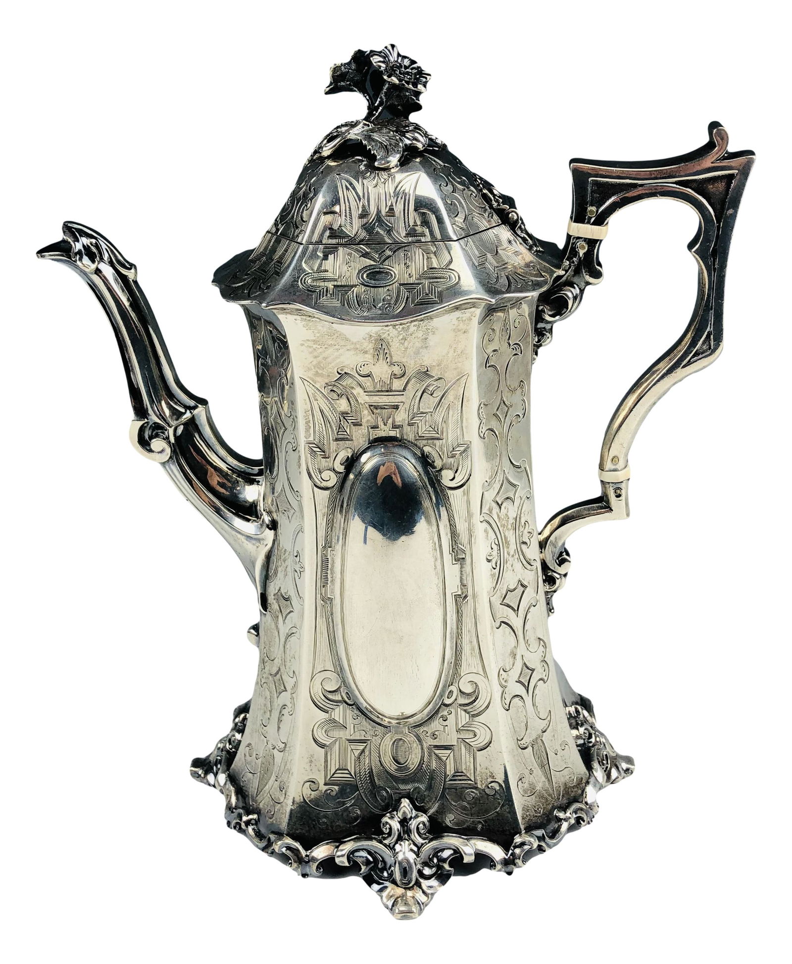English Sterling Silver Floral Repousse Teapot (1 of 12)