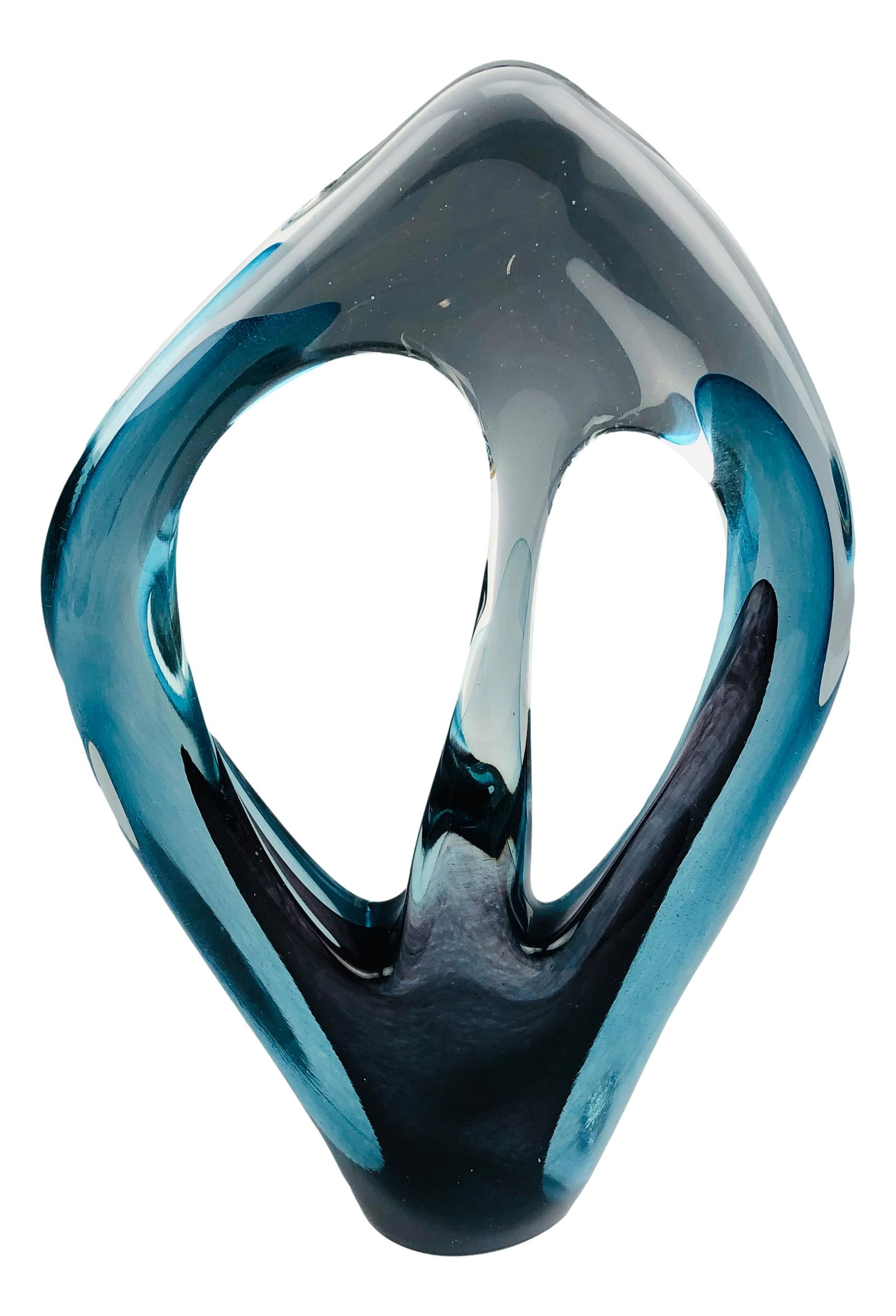 Abstract Sommerso Cased 9.5" Art Glass Sculpture (1 of 5)