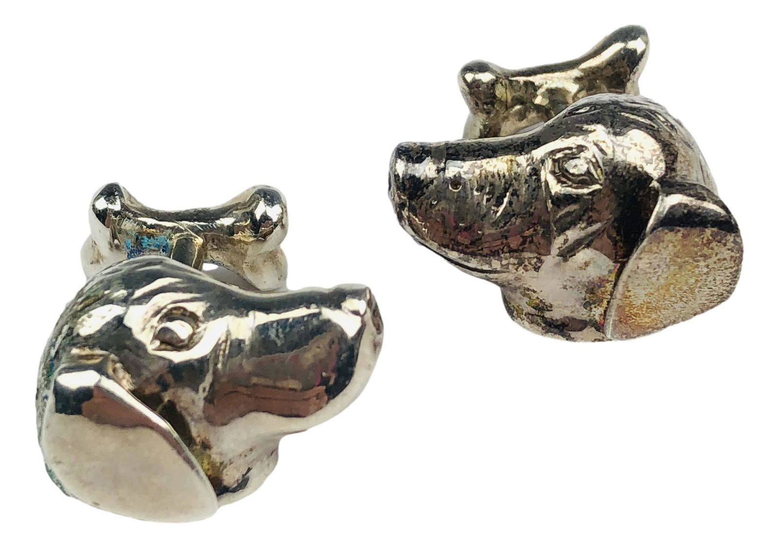 Dog Head Sterling Silver Designer 925 3D Cufflinks (1 of 2)