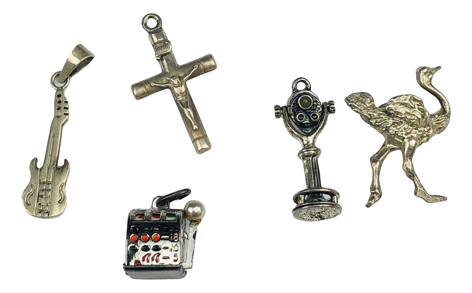 Sterling Silver 925 Charm Necklace Pendants 5p LOT (1 of 5)