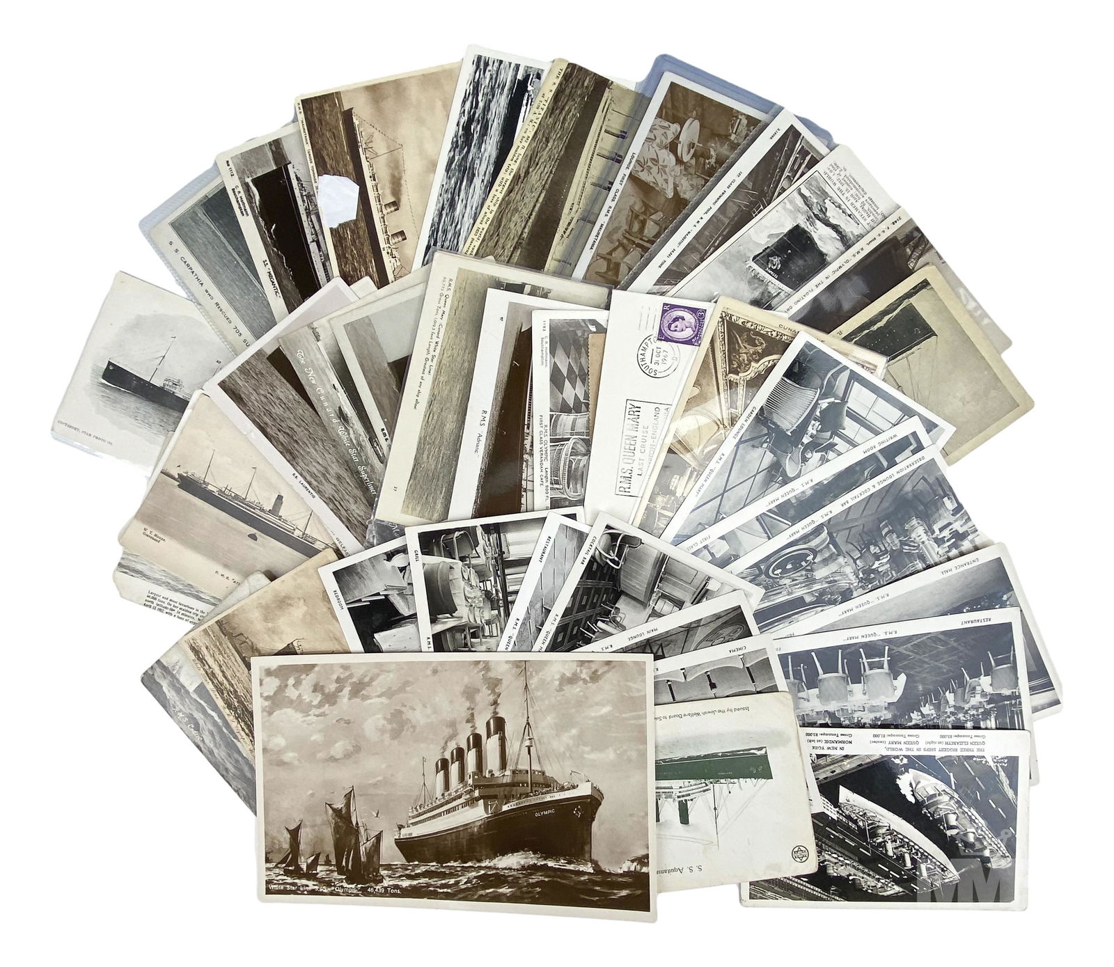 Queen Mary Black White Postcard Extravaganza LOT (1 of 5)