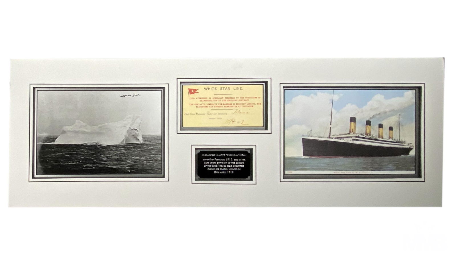 Titanic First Class Passenger Ticket Signed Photo