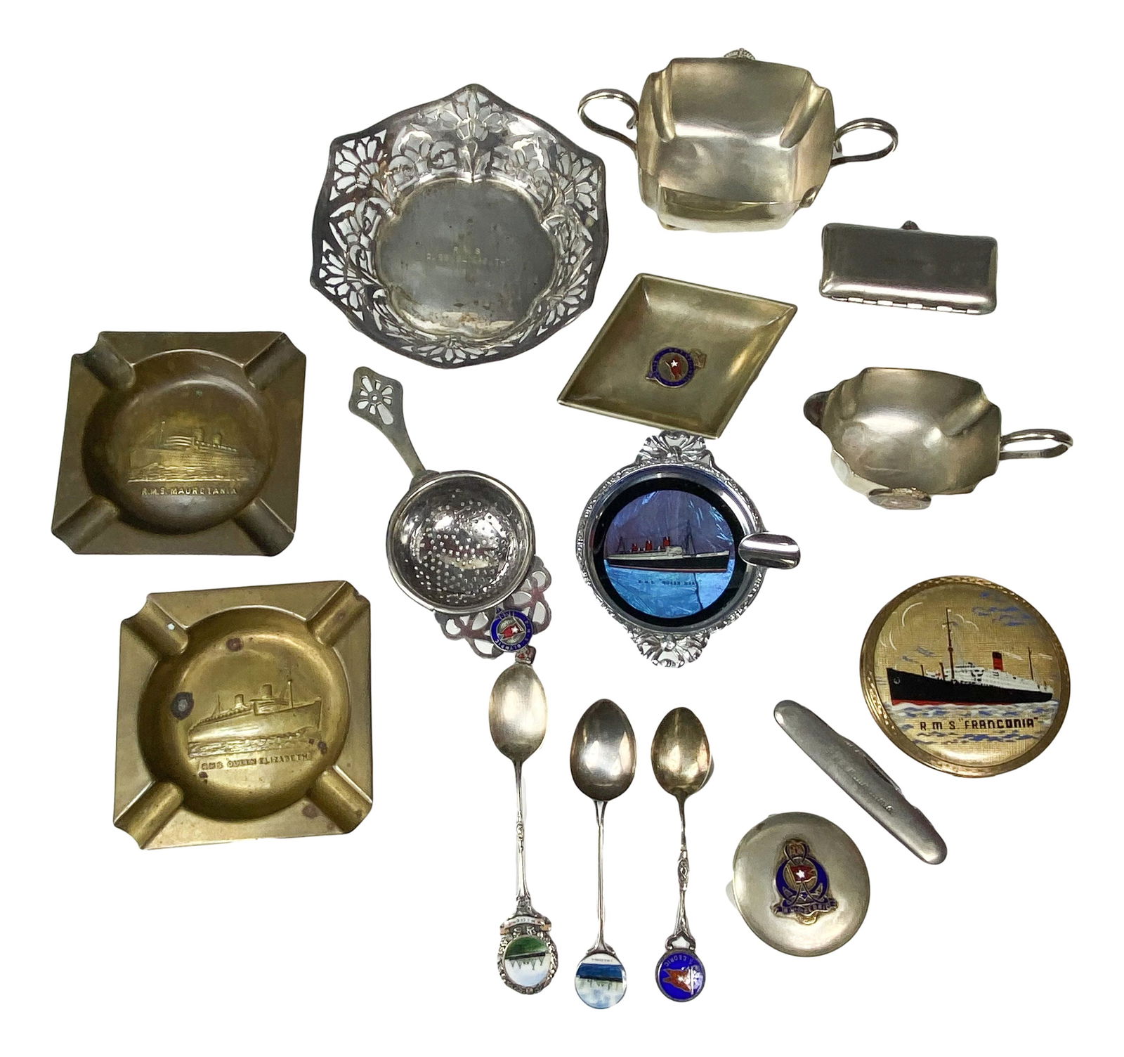 Ocean Liner Ashtray Box Compact Knife Collectibles (1 of 6)