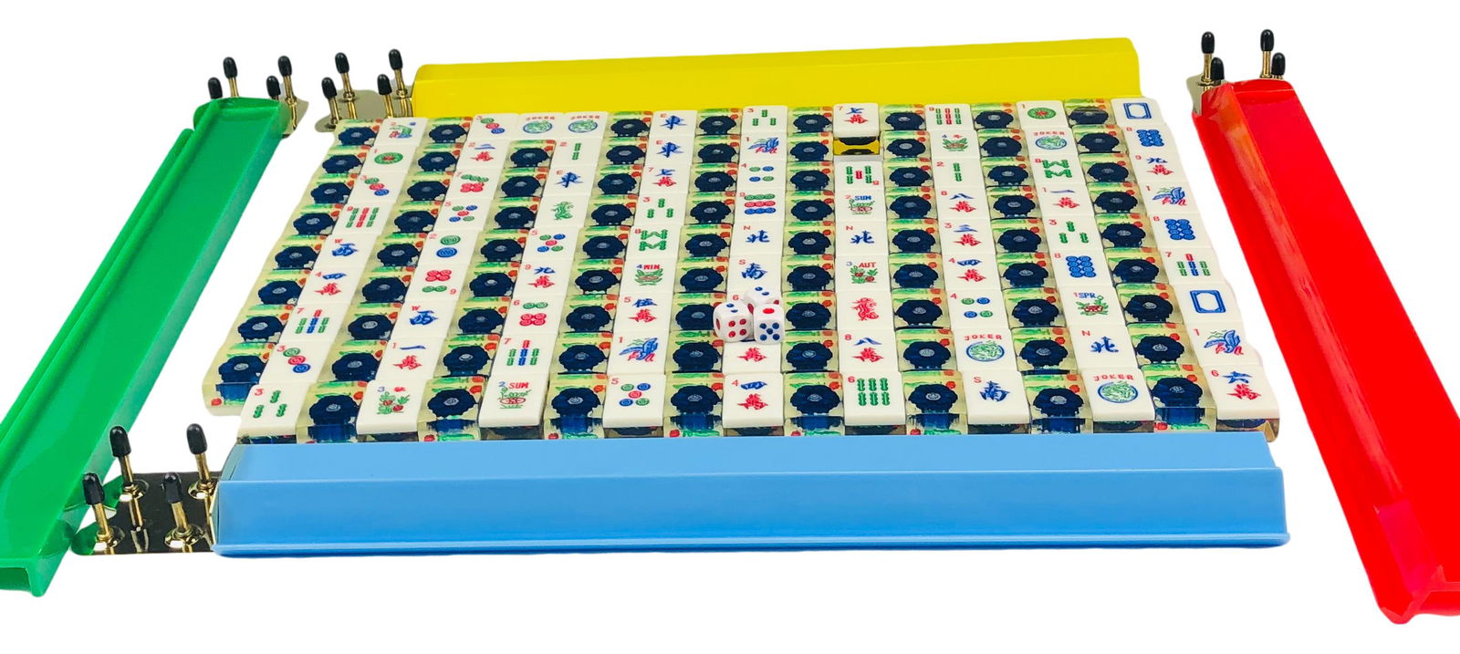 Chinese Mahjong Two Tone Clear Acrylic Tile Set (1 of 9)