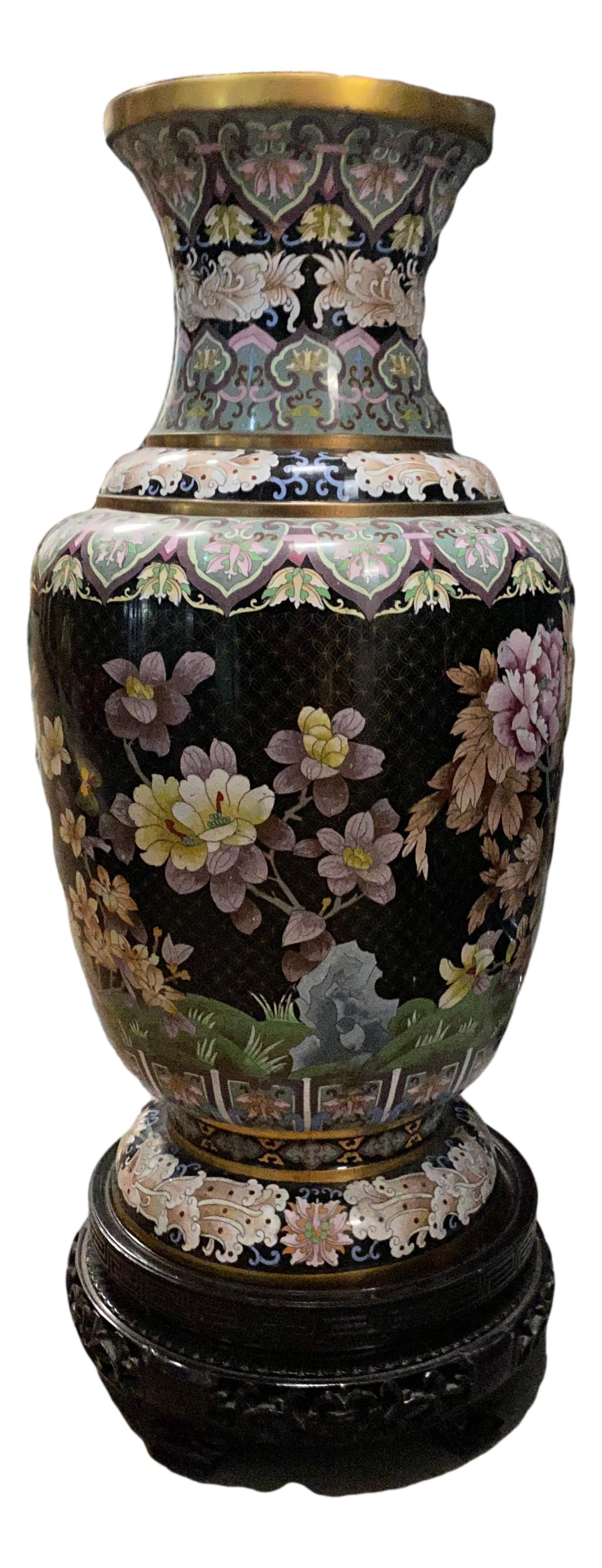 Chinese Cloisonne Enamel Palace Sized Floor Vase (1 of 3)
