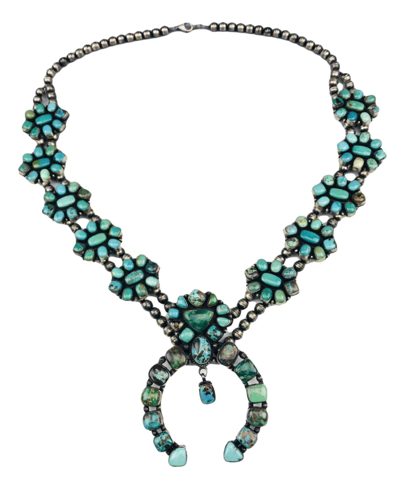 American Indian Sterling Turquoise Squash Blossom (1 of 6)