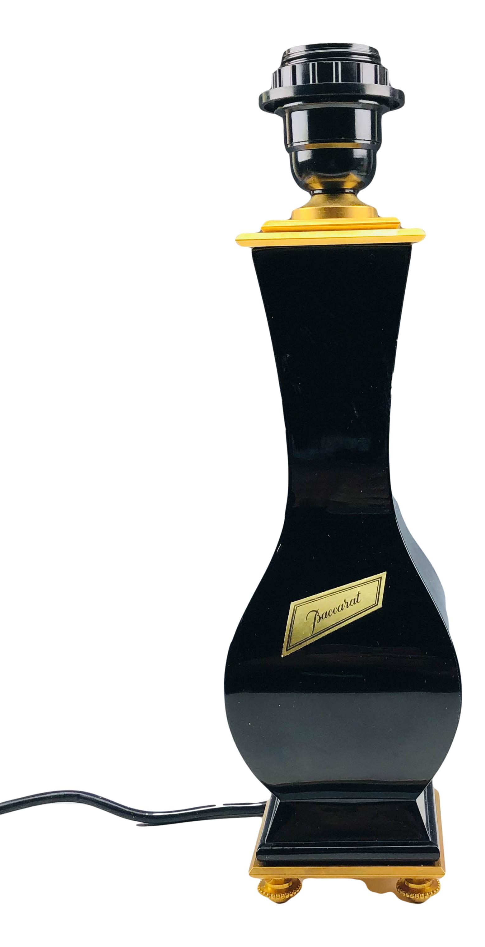 Baccarat Black Crystal Gilt Bronze Table Desk Lamp (1 of 4)