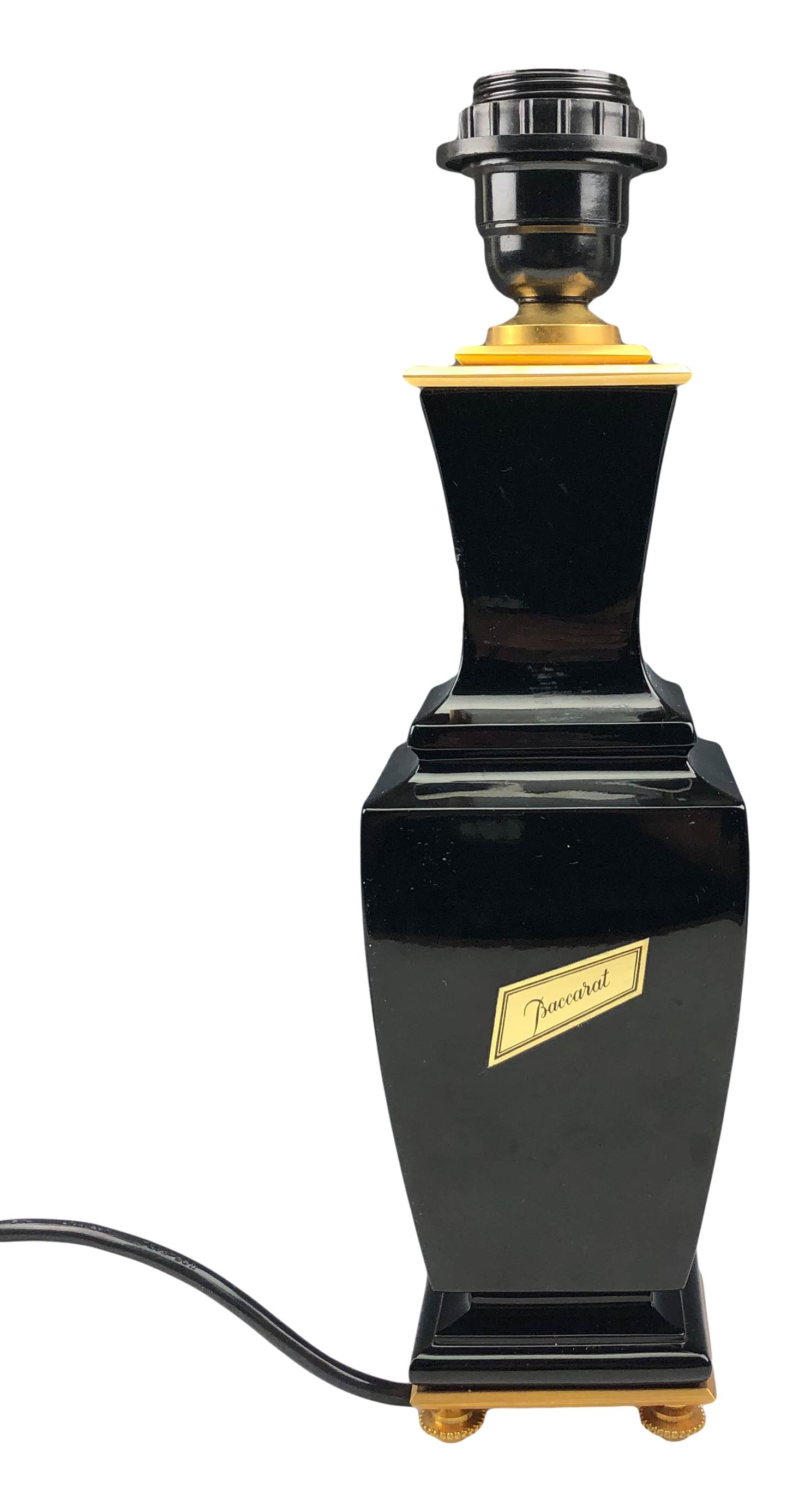 Baccarat Black Crystal Gilt Bronze Table Desk Lamp (1 of 6)