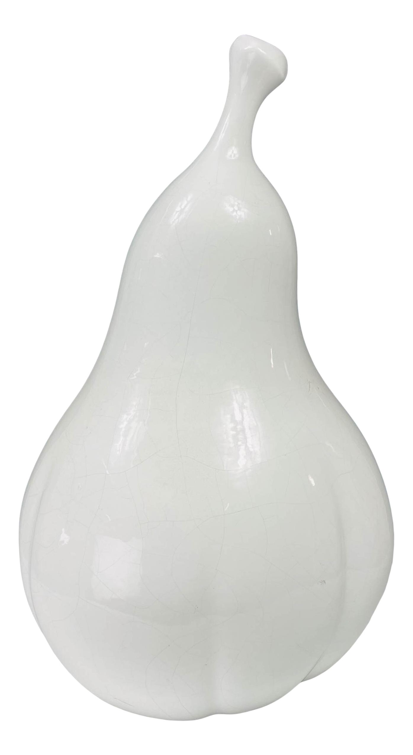 Modern White Ceramic Still Life Pear Sculpture (1 of 4)