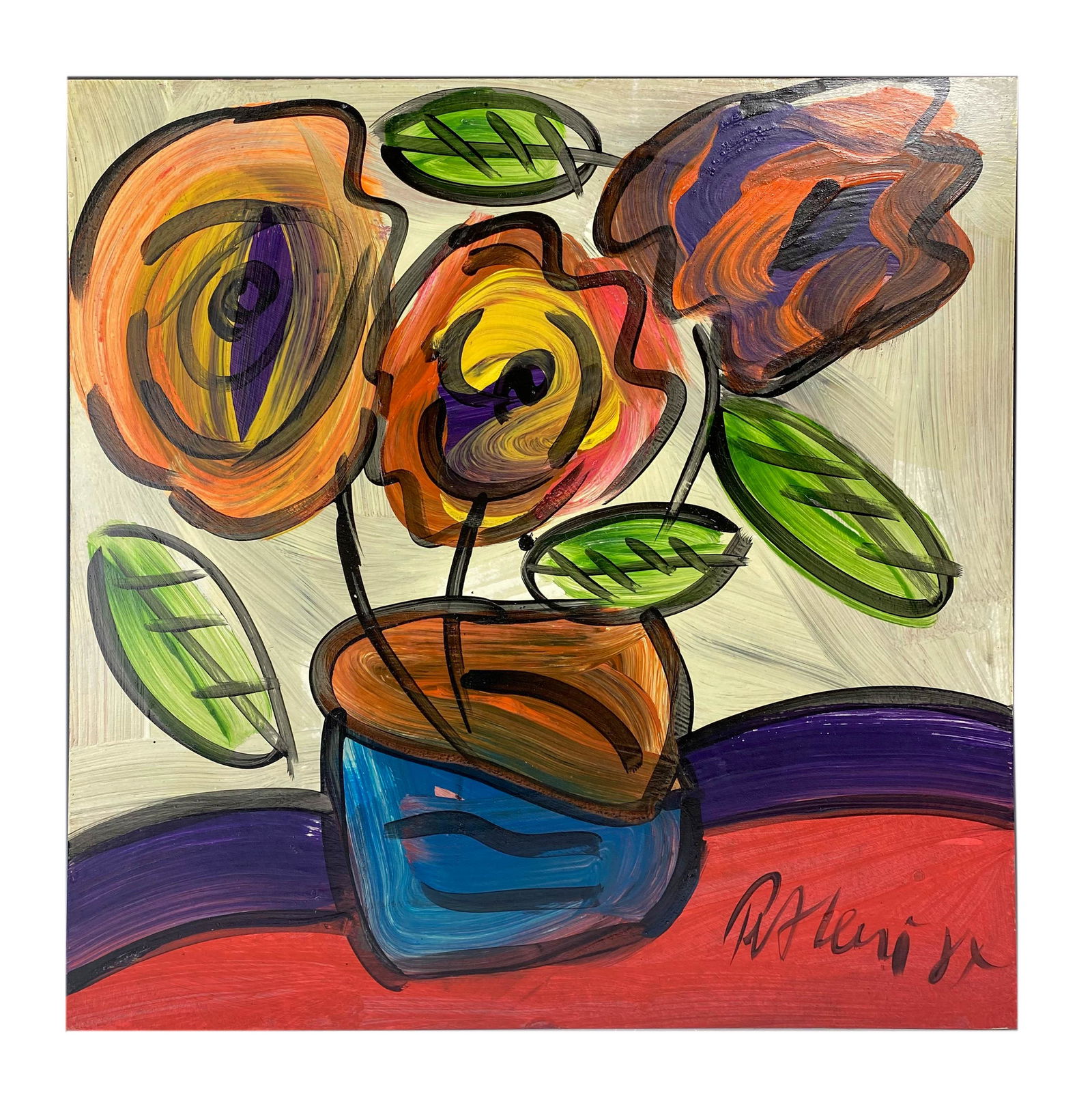 Peter Keil (b.1942) Neo Expressionism Oil Painting (1 of 2)