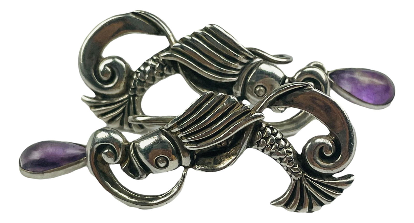 Margot De Taxco Mexico Sterling Koi Fish Earrings (1 of 3)