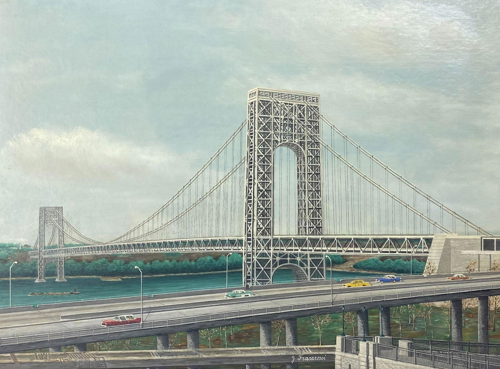 Joseph Fracarossi 1886-1970 NYC Landscape Painting (1 of 5)