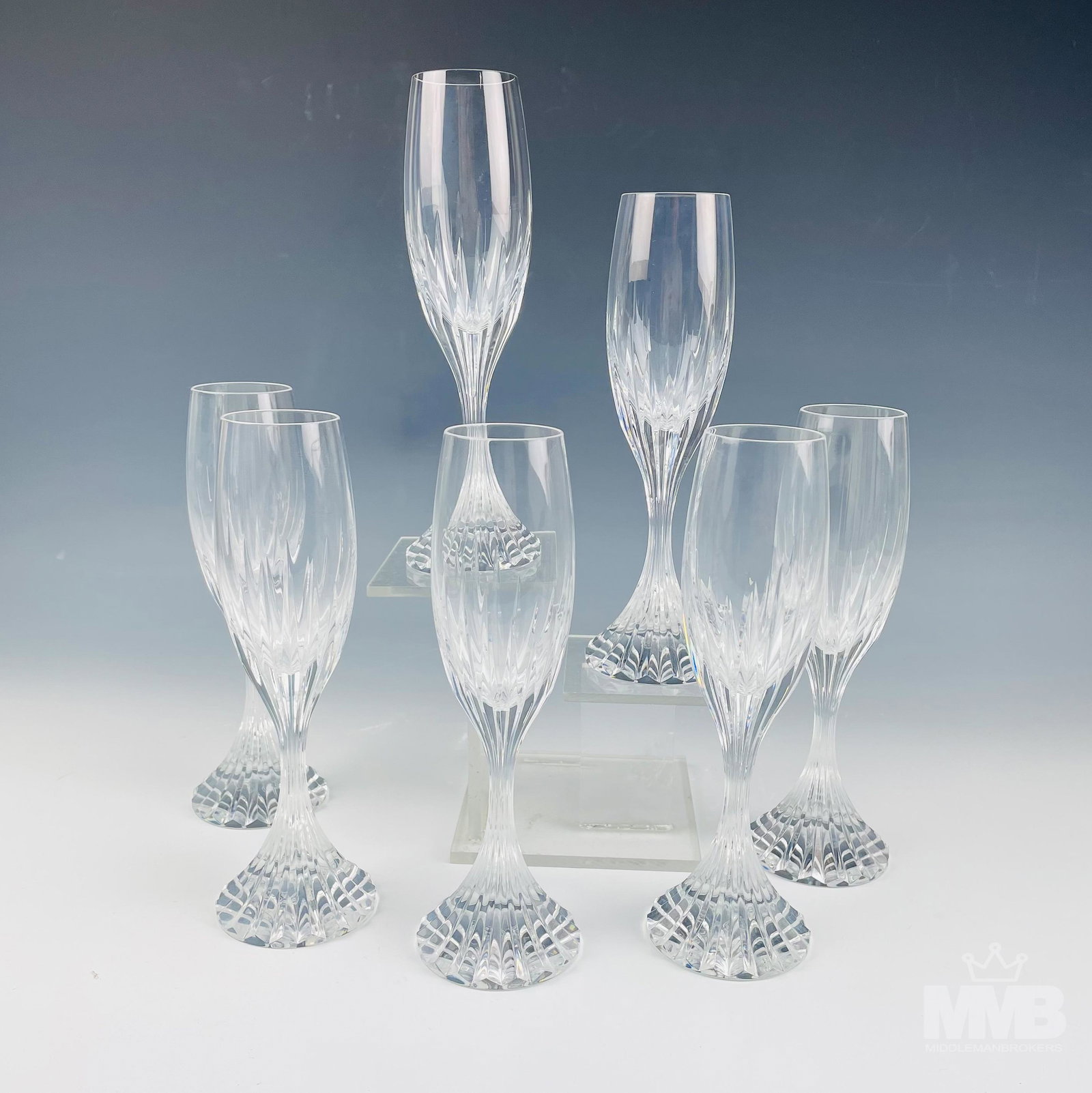 Baccarat Crystal Fluted Champagne Massena Set (1 of 5)