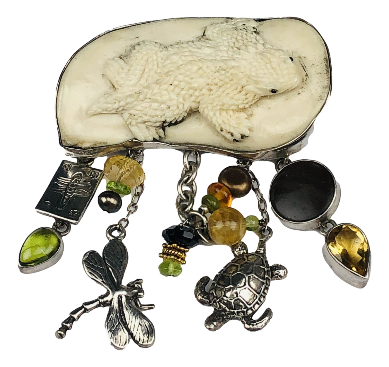 Amy Kahn Russell Sterling Gemstone Pendant Brooch (1 of 6)