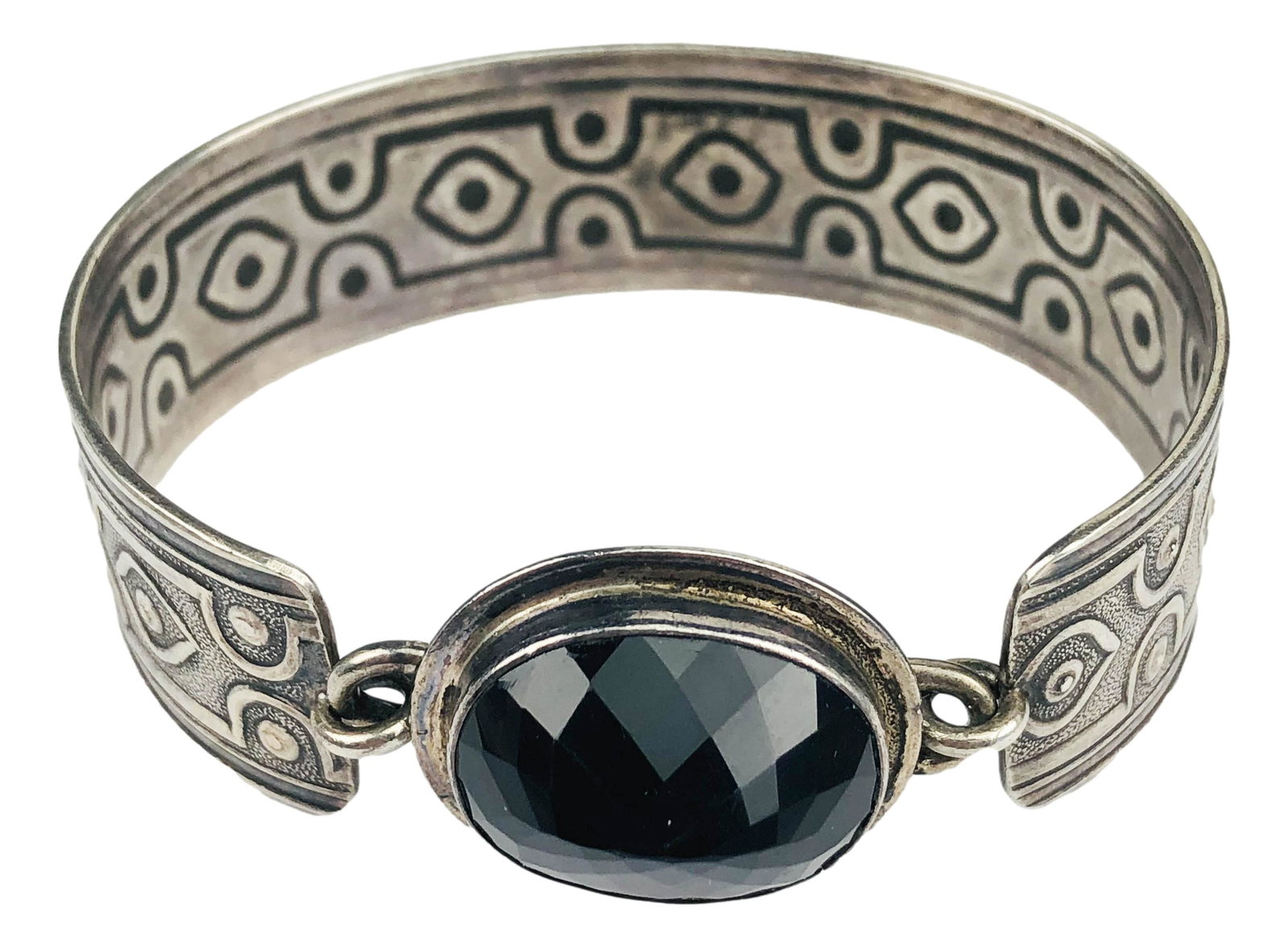 Tabra Sterling Smoky Quartz Cuff Bangle Bracelet (1 of 4)