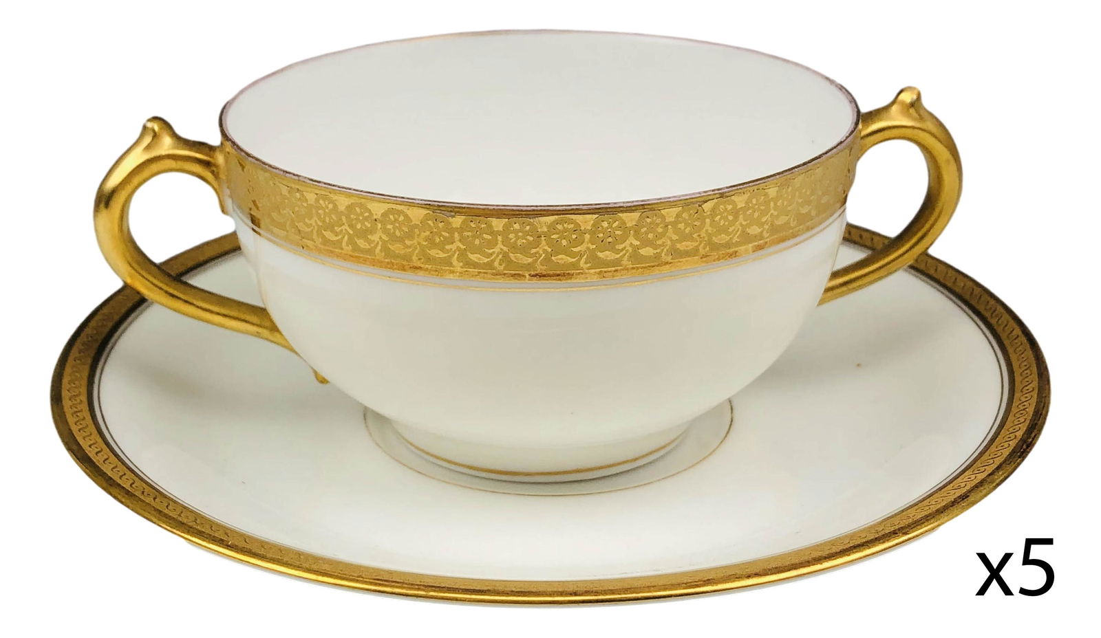 Antique Minton Set of 6 Luncheon Plates / Retailed by Wright Tyndale