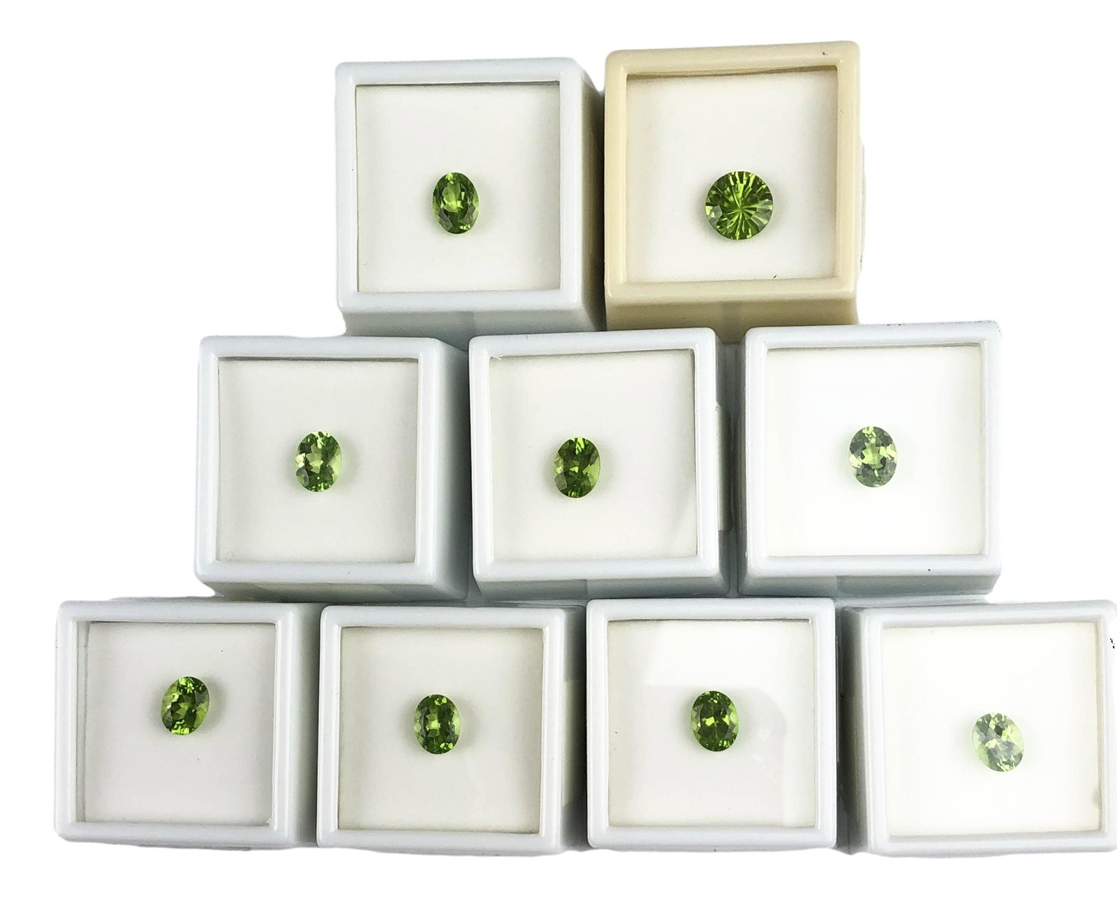 16 CT TW Peridot Oval Round Shape 9 Gemstone Lot (1 of 2)