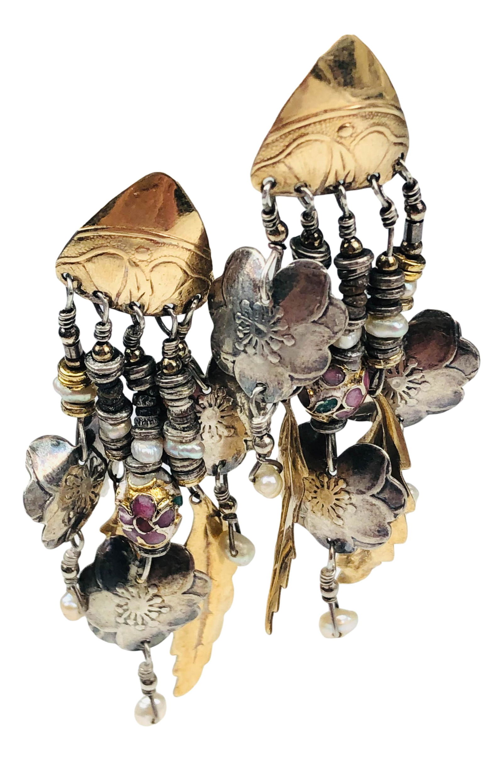 Tabra Tunoa Designer Signed Dangle Lady's Earrings (1 of 4)