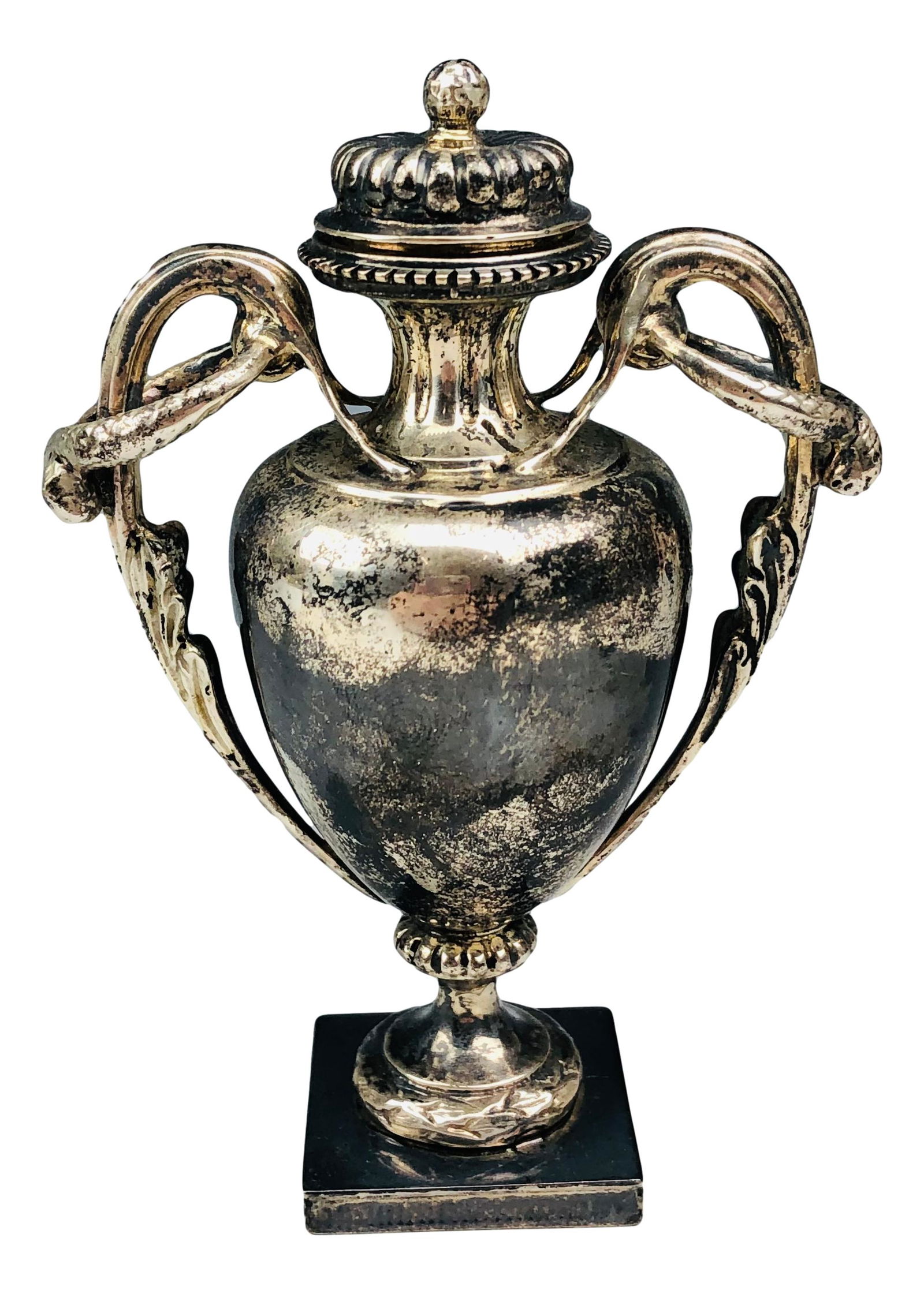 19thC Birmingham English Silver Mini Vase w Lid (1 of 9)