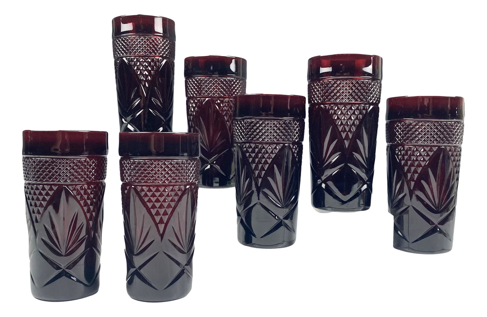 7 Luminarc Arcoroc Durand Ruby Red Glass Tumblers (1 of 6)