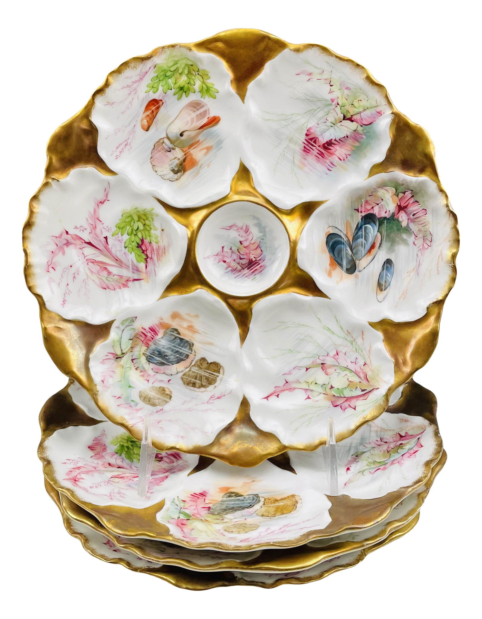 4 Charles Ahrenfeldt Limoges France Oyster Plates (1 of 3)