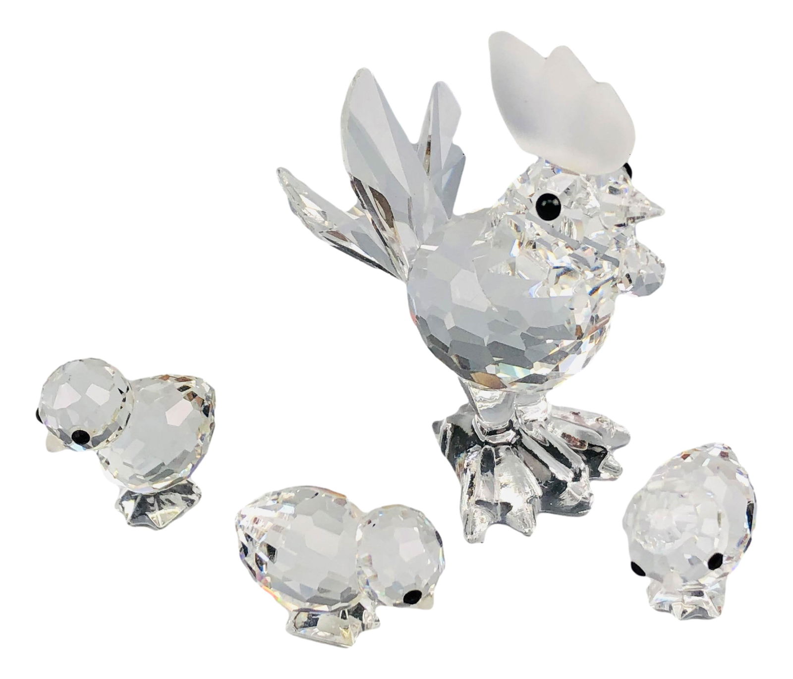 Swarovski (4) Crystal Chick & Rooster Figurine LOT (1 of 2)