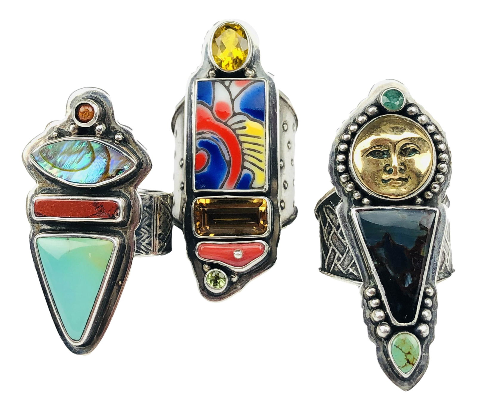 Tabra Sterling Silver Gemstone Signed Rings LOT 3 (1 of 6)