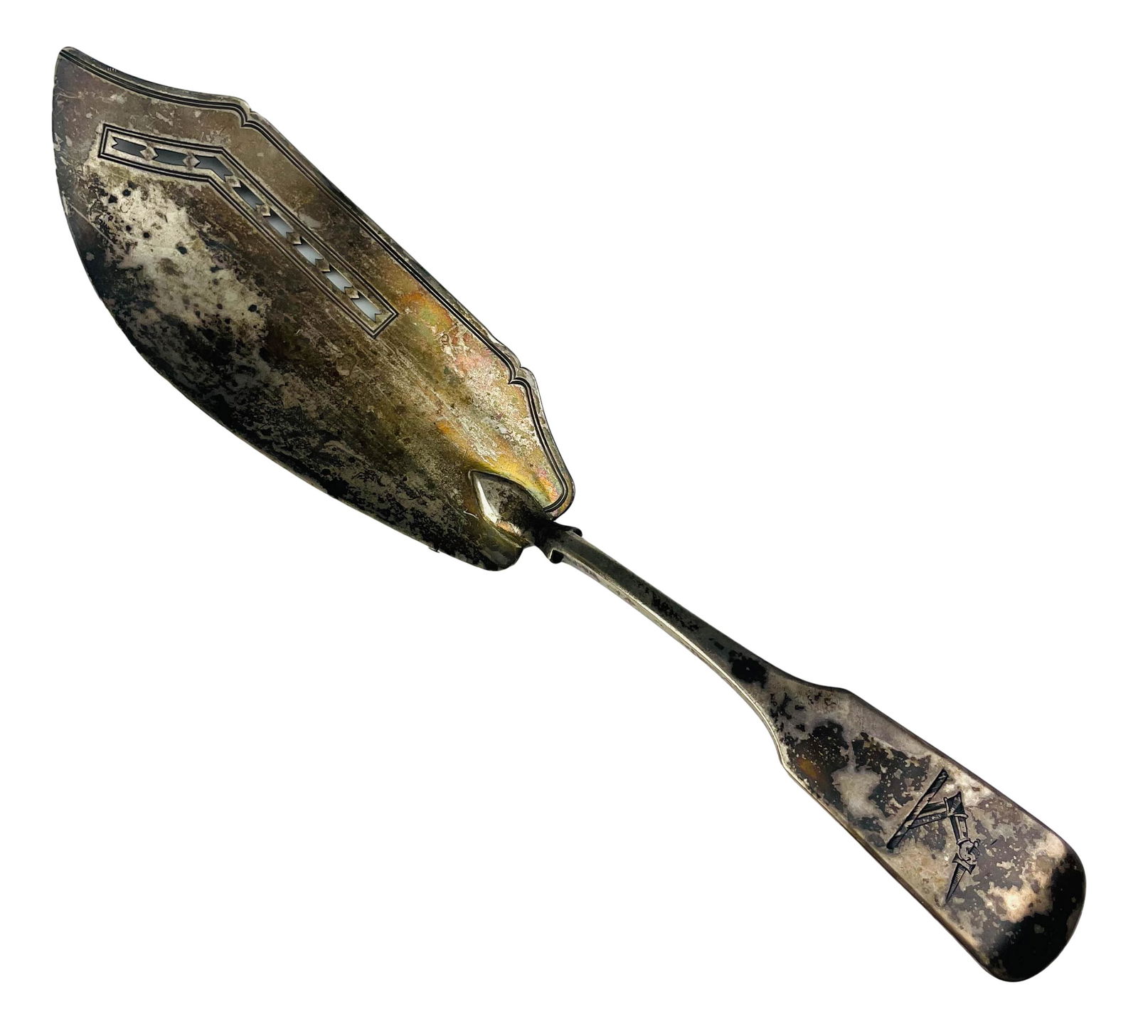 19th C English Sterling Silver Fish Slice Server (1 of 4)