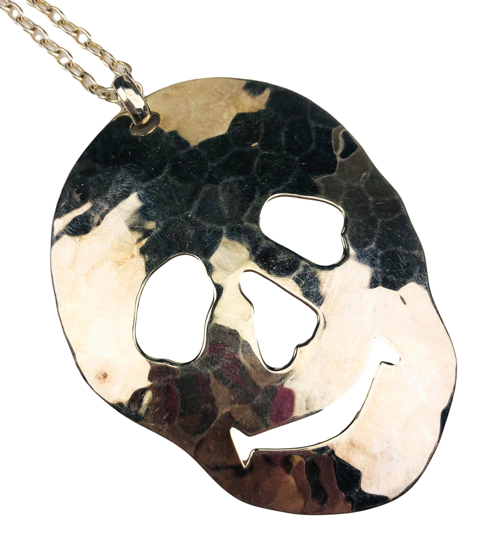 Robert Lee Morris Sterling Skull Pendant Necklace (1 of 4)