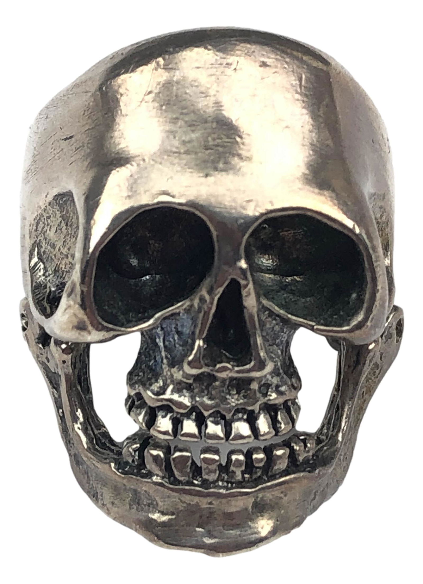 Sterling Silver Skull Ring w Articulated Jaw S 9.5 (1 of 4)