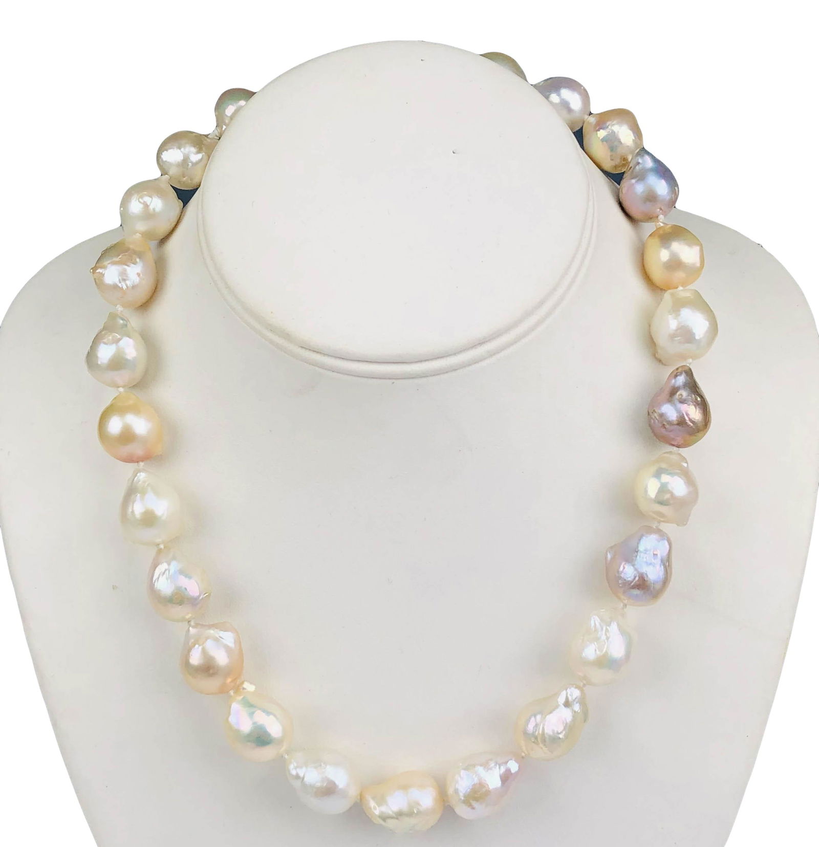 Hand Knotted White Tahitian Baroque Pearl Necklace (1 of 6)