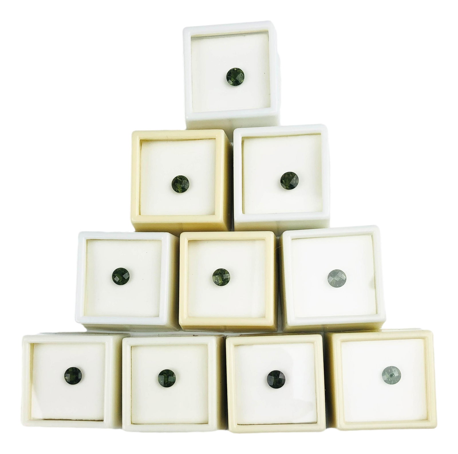 7 CT TW Green Moldavite 7mm Round 10 Gemstone LOT (1 of 2)