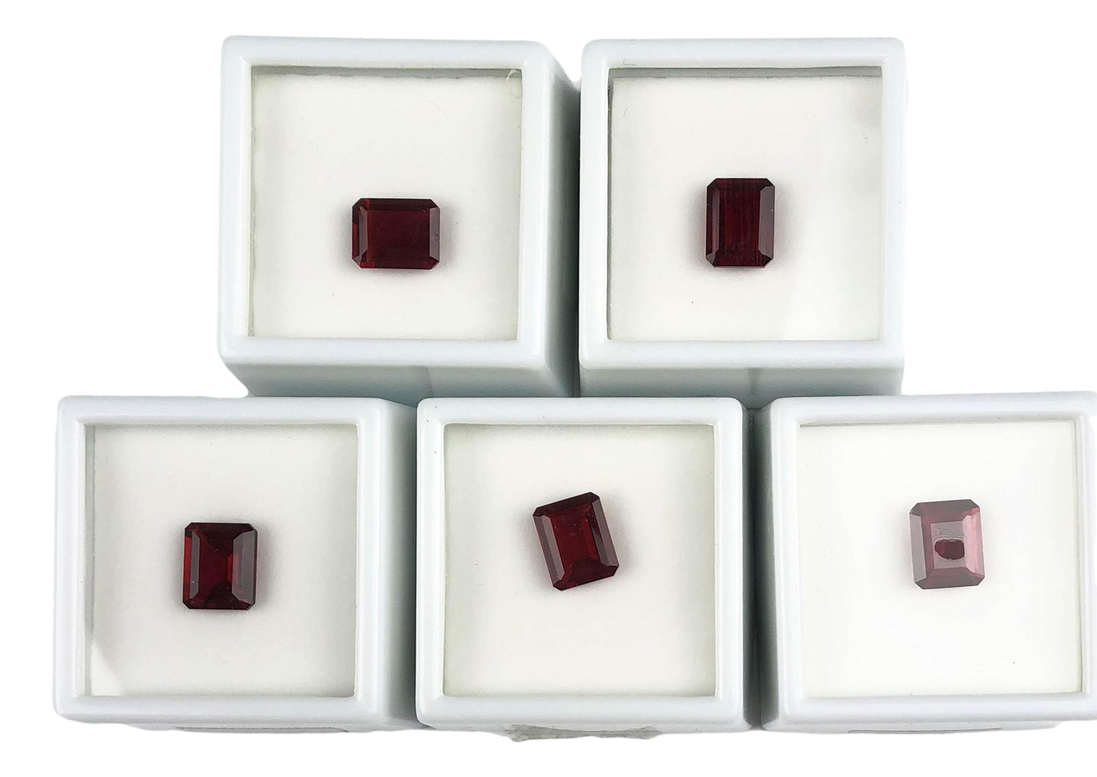 12 CT TW Red Labradorite Emerald Cut Gemstone LOT (1 of 3)