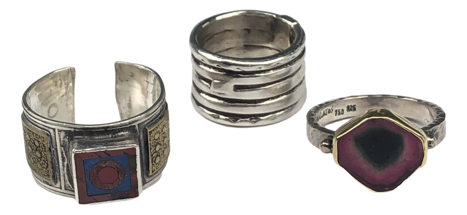 Sterling Silver 925 Gold & Gemstone Rings Lot of 3 (1 of 5)