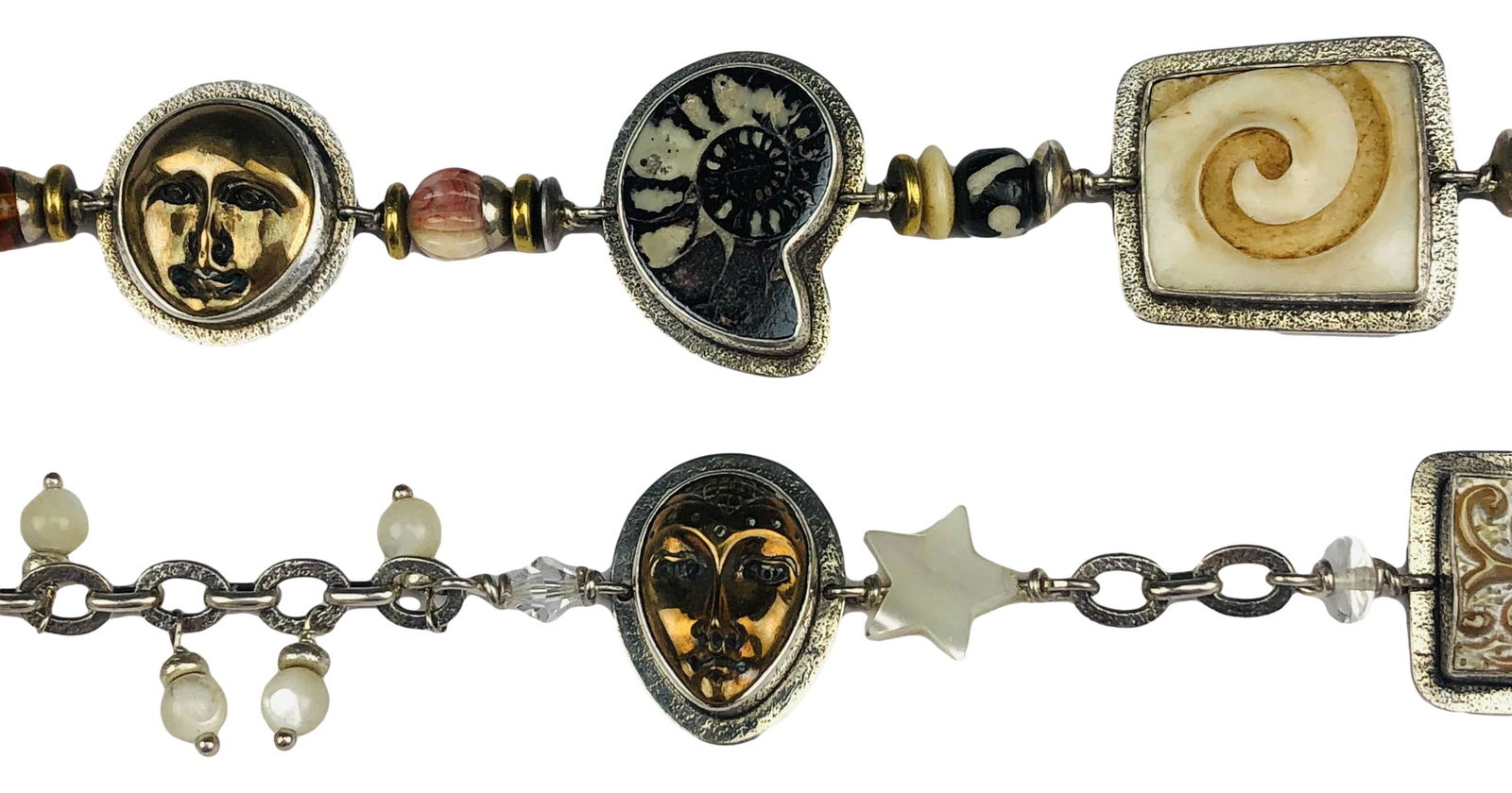 Tabra Sterling Silver Gemstone Brass Bracelets x 2 (1 of 8)