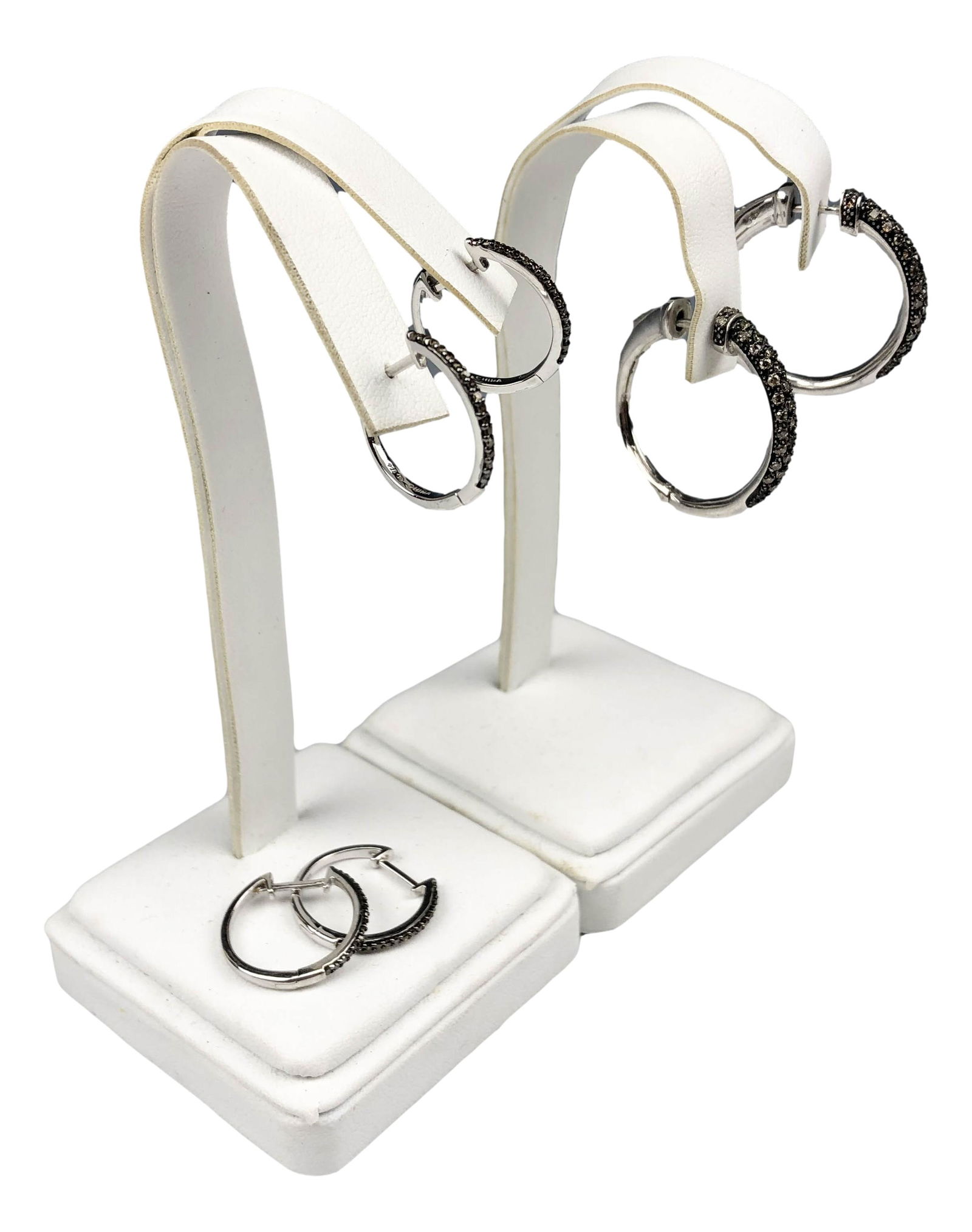 Sterling Silver Champagne Diamond Hoop Earring LOT (1 of 5)