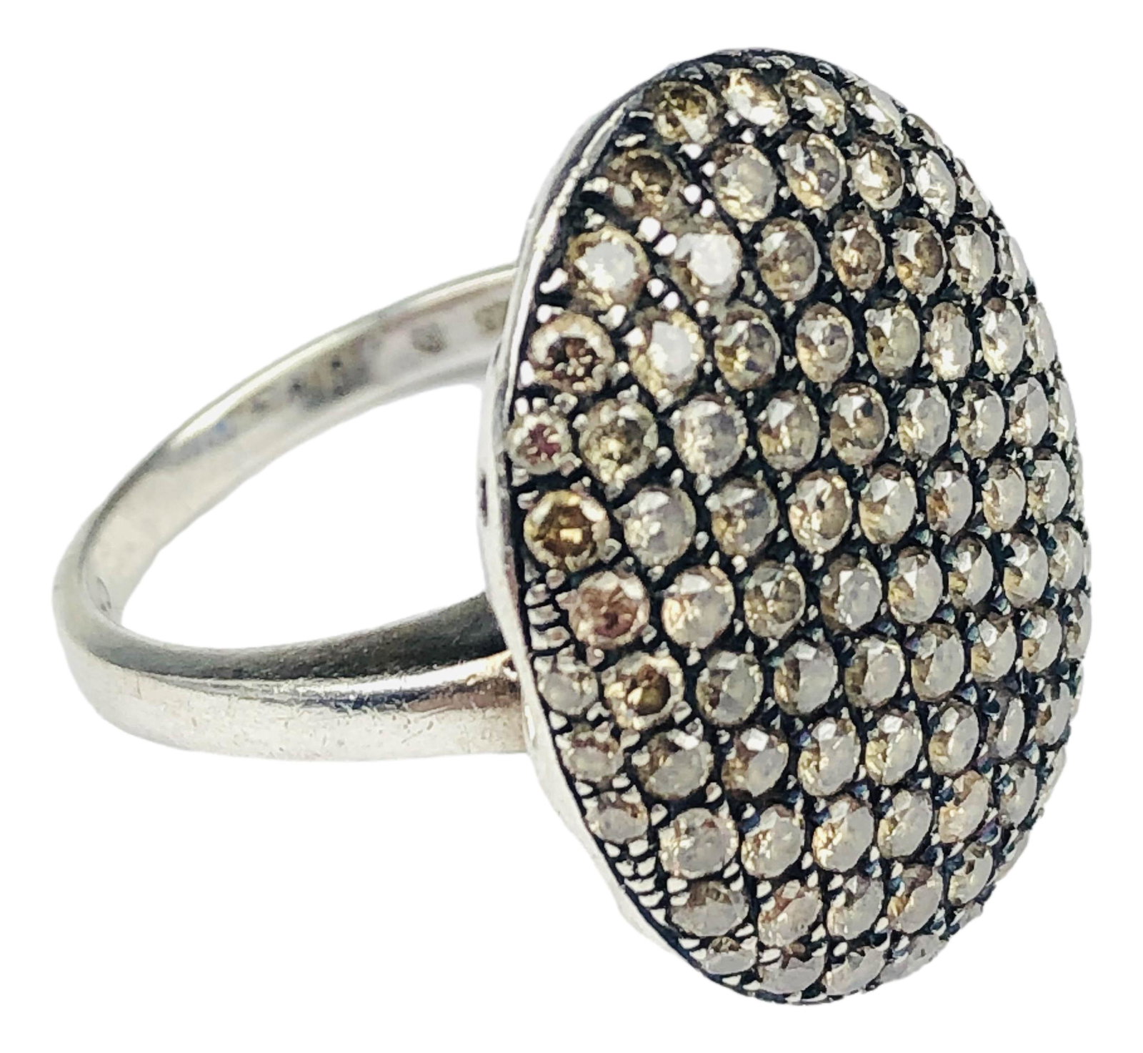 Sterling Silver 1.5 CT Champagne Diamond Ring Sz 9 (1 of 4)