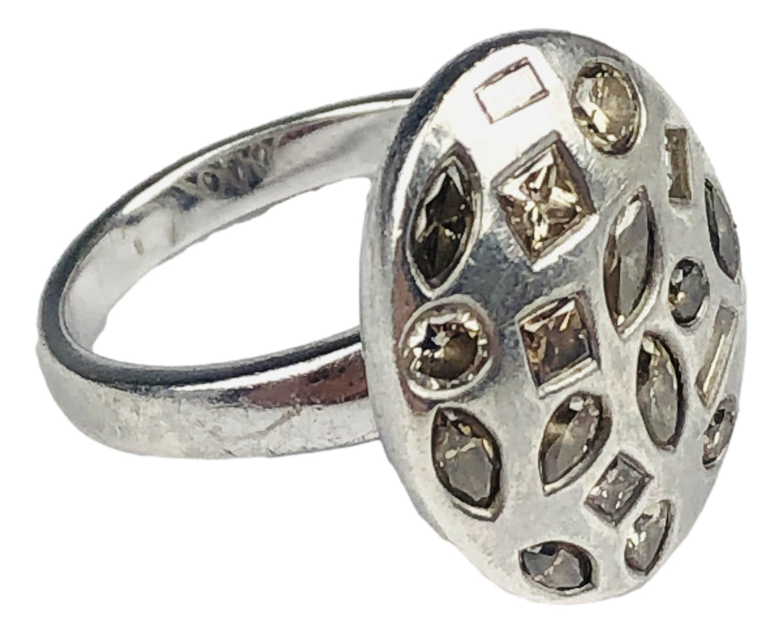 Sterling Silver 925 & Diamond Lady's Ring Size 5 (1 of 4)