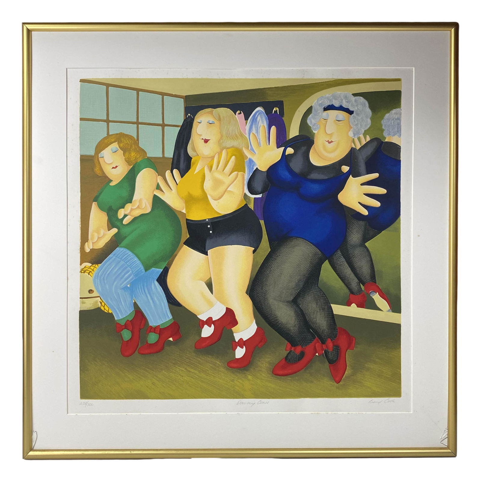 Beryl Cook (1916-2008) Figural Colored Lithograph (1 of 6)