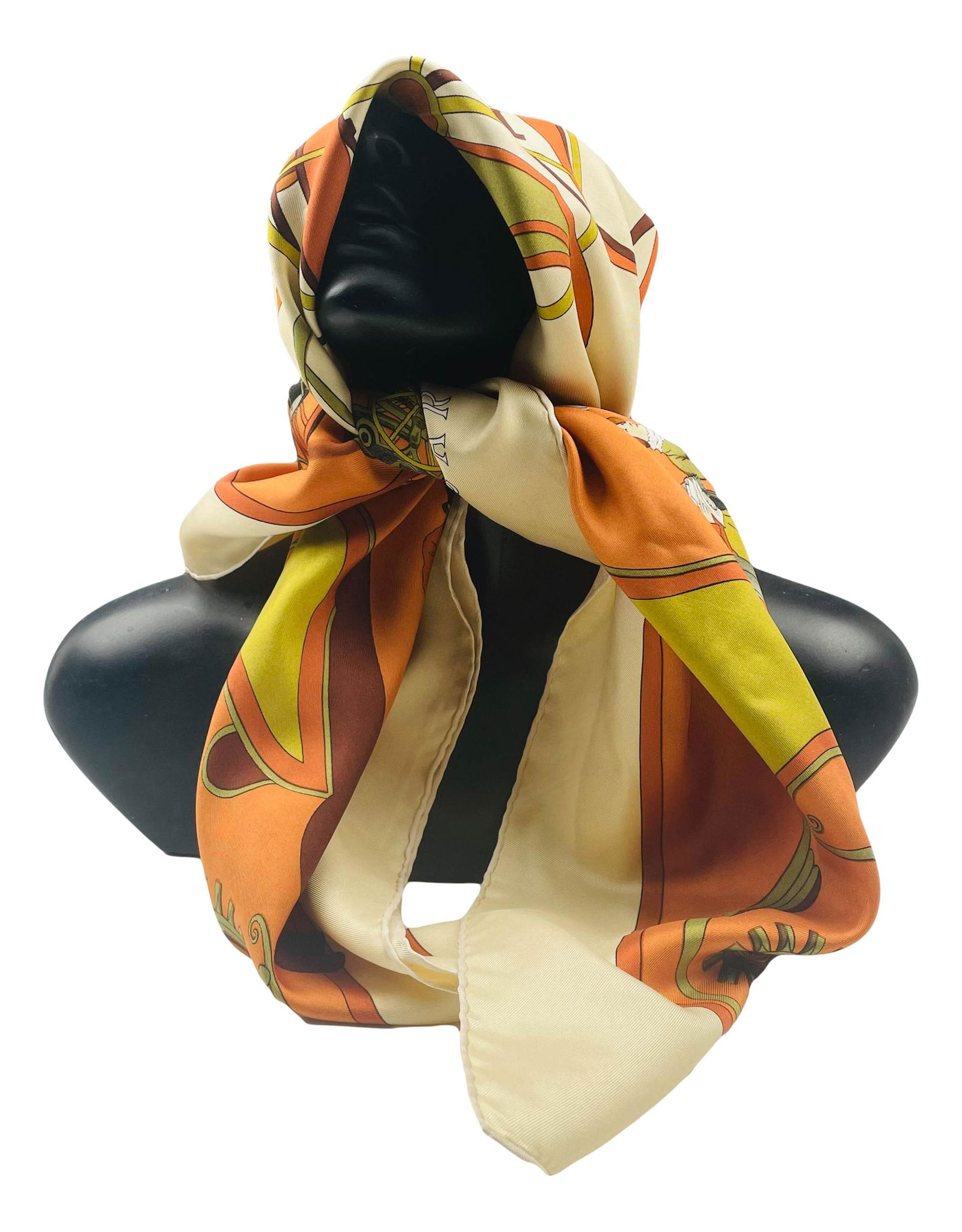 Hermes Carrossier 100% Luxury Designer Silk Scarf (1 of 4)