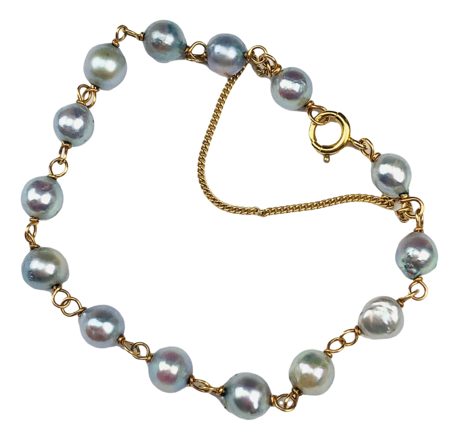 Saltwater Cultured Pearl Bracelet w 14K Gold Clasp (1 of 3)