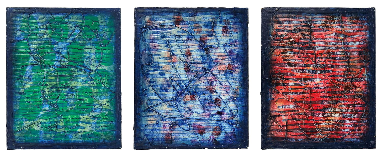 Mystery Artist (20c) SIGNED Abstract Painting LOT (1 of 7)