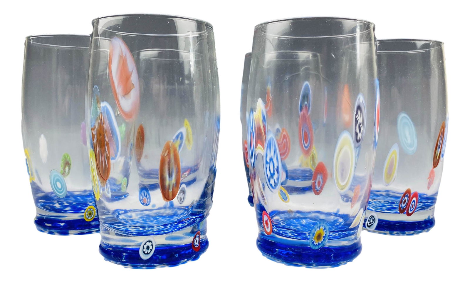 Murano Millefiori Spatterware 6 Oversized Tumblers (1 of 3)