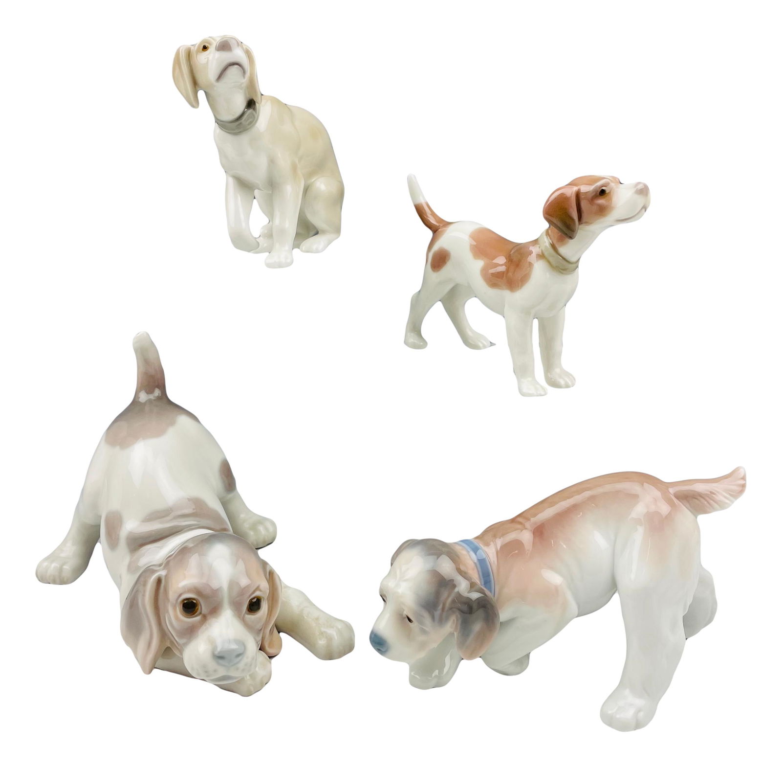 Estate Lot Lladro Spain Porcelain Dog Figurine x 4 (1 of 6)