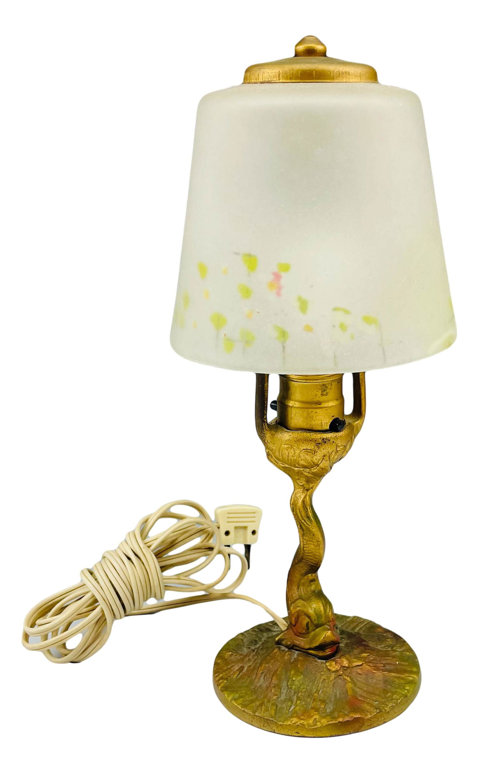 Italian Art Deco Boudoir Lamp Frosted Glass Shade (1 of 3)