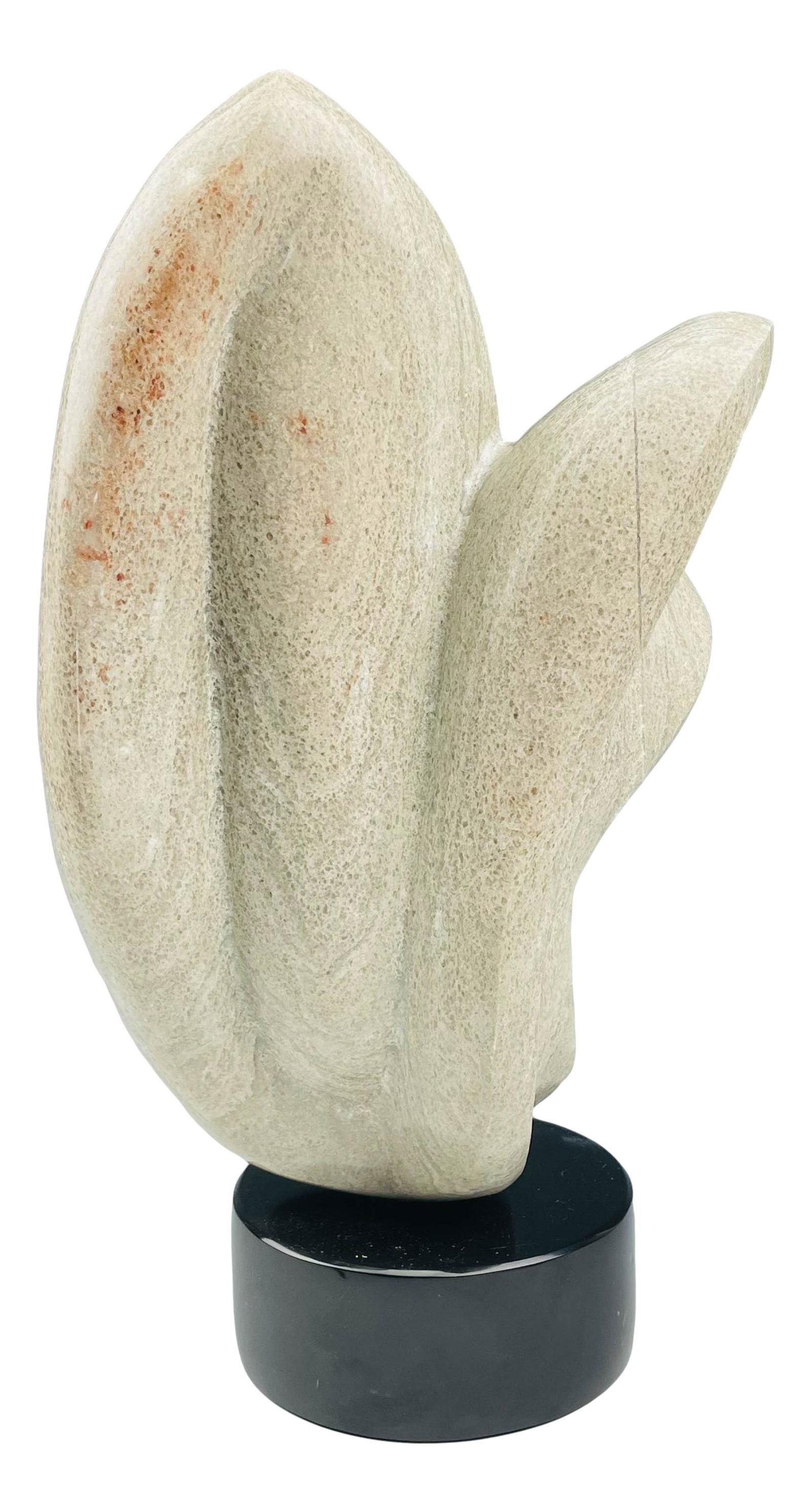Joel Shapses Abstract Hardstone Sculpture SIGNED: Joel Shapses ( American). Creator of Joel Shapses Studio ~ 1995. Studio Handcrafted hardstone sculpture with a smooth high mirror polished finish. Mounted atop a square base. Measures 15" x 8". Signed