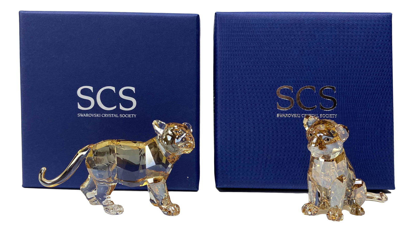 Swarovski Crystal Tiger Cub (2) Figurine Box & COA (1 of 3)