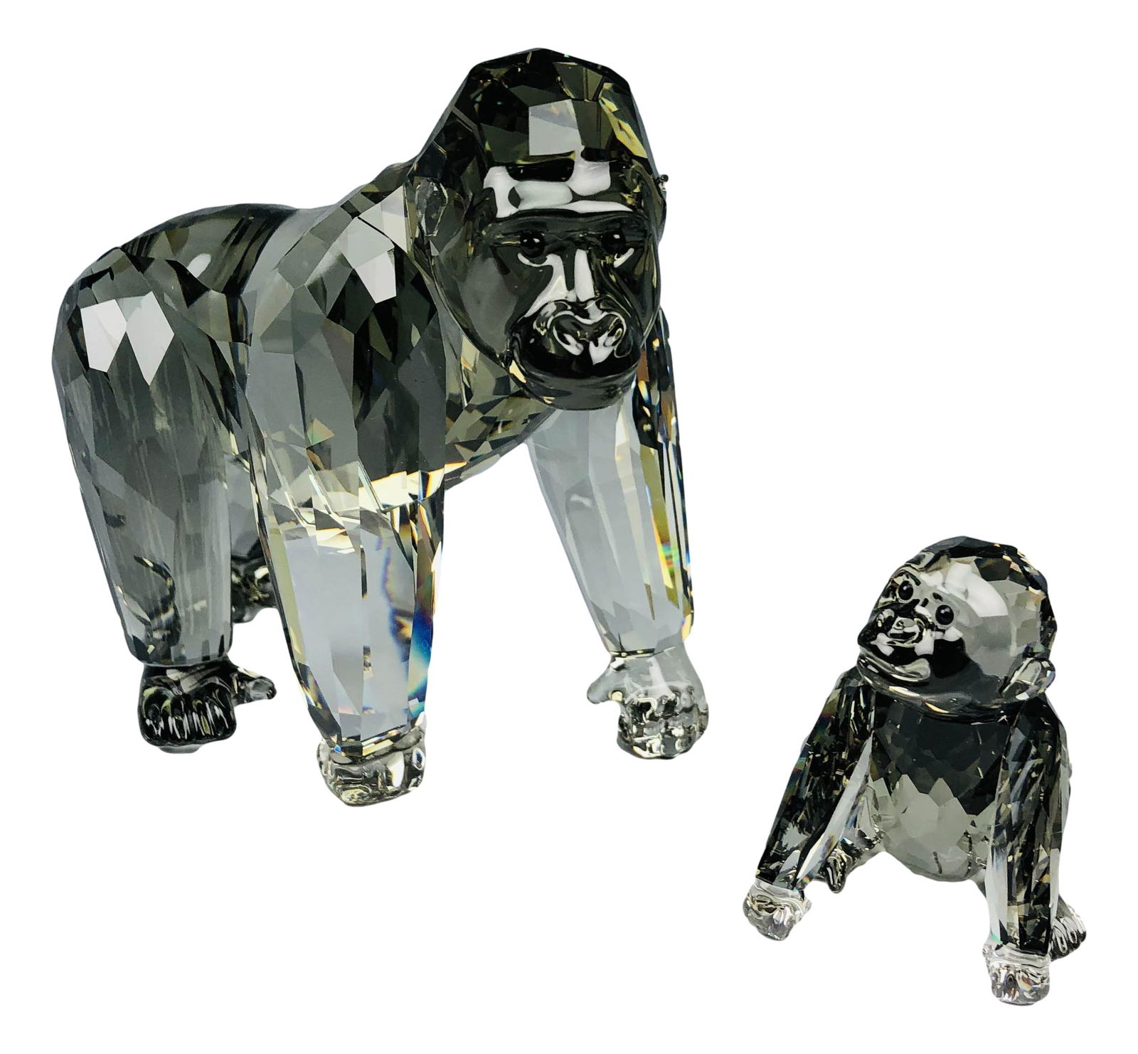 Swarovski Crystal Gorilla Mother Cub Figurine Box (1 of 4)